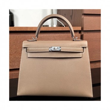 Hermes Kelly Epsom Leather Tote Shoulder Bag ,25cm - 에르메스 켈리 엡송 레더 여성용 토트 숄더백 HERB0359,25cm,베이지그레이