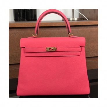 Hermes Kelly Togo Leather Tote Shoulder Bag ,25cm - 에르메스 켈리 토고 레더 여성용 토트 숄더백 HERB0355,25cm,핑크