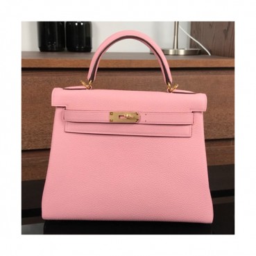 Hermes Kelly Togo Leather Tote Shoulder Bag ,28cm - 에르메스 켈리 토고 레더 여성용 토트 숄더백 HERB0350,28cm,핑크