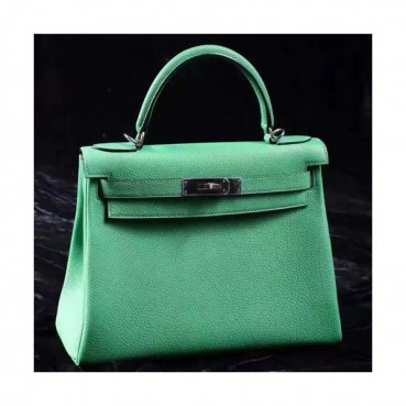 Hermes Kelly Togo Leather Tote Shoulder Bag ,28cm - 에르메스 켈리 토고 레더 여성용 토트 숄더백 HERB0349,28cm,그린