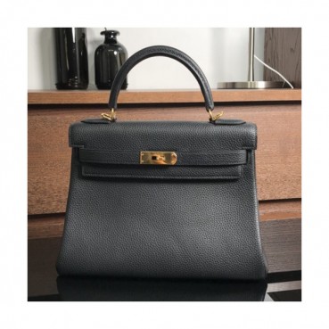Hermes Kelly Togo Leather Tote Shoulder Bag ,28cm - 에르메스 켈리 토고 레더 여성용 토트 숄더백 HERB0317,28cm,블랙
