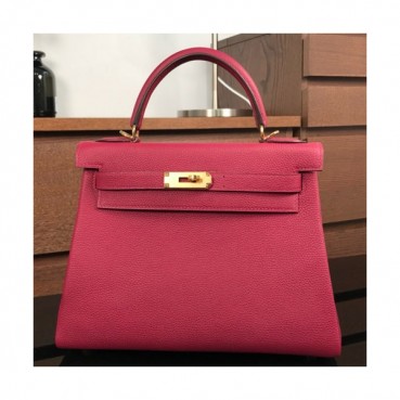 Hermes Kelly Togo Leather Tote Shoulder Bag ,28cm - 에르메스 켈리 토고 레더 여성용 토트 숄더백 HERB0316,28cm,레드