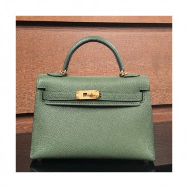 Hermes Mini Kelly 2 Goat Skin Tote Shoulder Bag , - 에르메스 미니 켈리 2 고트 스킨 여성용 토트 숄더백 HERB0298,그린