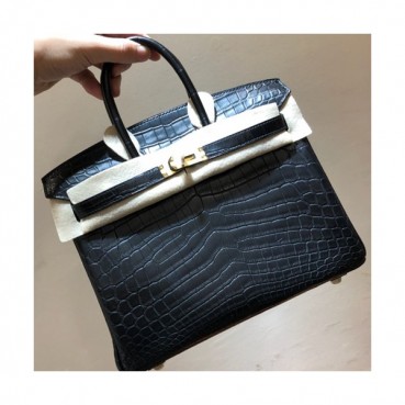 Hermes Birkin  Crocodile Leather Tote Shoulder Bag ,25cm - 에르메스 버킨 크로커다일 레더 여성용 토트 숄더백 HERB0289,25cm,블랙