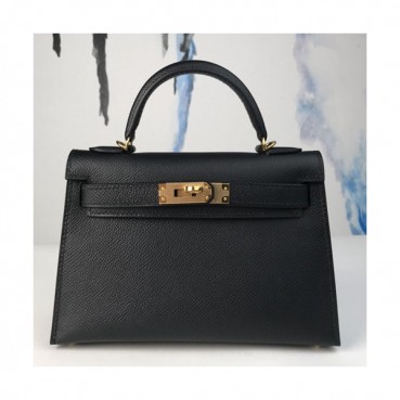 Hermes Mini Kelly 2 Epsom Leather Tote Shoulder Bag , - 에르메스 미니 켈리 2 엡송 레더 여성용 토트 숄더백 HERB0275,블랙(금장)