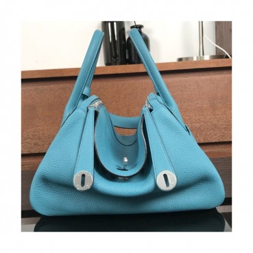 Hermes Lindy Togo Leather Tote Shoulder Bag ,26cm - 에르메스 린디 토고 레더 여성용 토트 숄더백 HERB0269,26cm,다크스카이블루