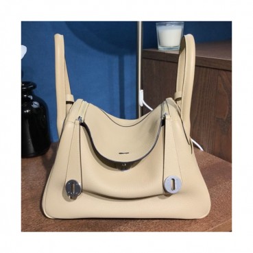Hermes Lindy Togo Leather Tote Shoulder Bag ,26cm - 에르메스 린디 토고 레더 여성용 토트 숄더백 HERB0268,26cm,베이지