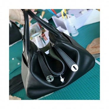 Hermes Lindy Swift Leather Tote Shoulder Bag ,26cm - 에르메스 린디 스위프트 레더 여성용 토트 숄더백 HERB0263,26cm,블랙