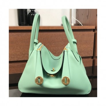 Hermes Lindy Swift Leather Tote Shoulder Bag ,26cm - 에르메스 린디 스위프트 레더 여성용 토트 숄더백 HERB0256,26cm,라이트그린