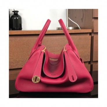 Hermes Lindy Togo Leather Tote Shoulder Bag ,30cm - 에르메스 린디 토고 레더 여성용 토트 숄더백 HERB0255,30cm,레드