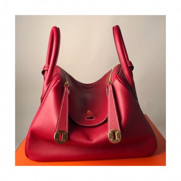 Hermes Lindy Swift Leather Tote Shoulder Bag ,30cm - 에르메스 린디 스위프트 레더 여성용 토트 숄더백 HERB0254,30cm,레드