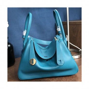 Hermes Lindy Swift Leather Tote Shoulder Bag ,26cm - 에르메스 린디 스위프트 레더 여성용 토트 숄더백 HERB0252,26cm,블루