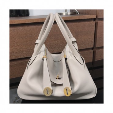 Hermes Lindy Swift Leather Tote Shoulder Bag ,26cm - 에르메스 린디 스위프트 레더 여성용 토트 숄더백 HERB0251,26cm,연그레이