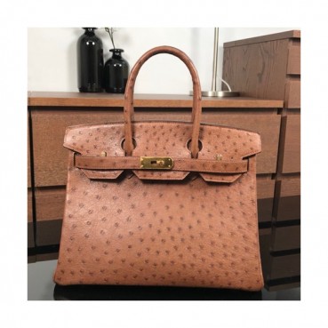 Hermes Birkin Ostrich Leather Tote Shoulder Bag ,30cm - 에르메스 버킨 오스트리치 레더 여성용 토트 숄더백 HERB0250,30cm,브라운