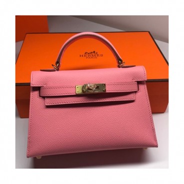 Hermes Mini Kelly 2 Epsom Leather Tote Shoulder Bag , - 에르메스 미니 켈리 2 엡송 레더 여성용 토트 숄더백 HERB0224,연핑크