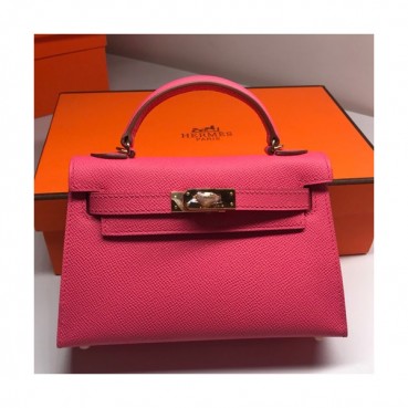 Hermes Mini Kelly 2 Epsom Leather Tote Shoulder Bag , - 에르메스 미니 켈리 2 엡송 레더 여성용 토트 숄더백 HERB0223,진핑크