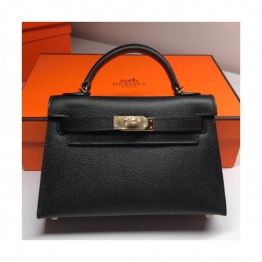 Hermes Mini Kelly 2 Epsom Leather Tote Shoulder Bag , - 에르메스 미니 켈리 2 엡송 레더 여성용 토트 숄더백 HERB0222,블랙