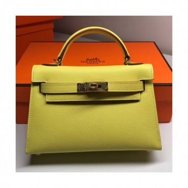 Hermes Mini Kelly 2 Epsom Leather Tote Shoulder Bag , - 에르메스 미니 켈리 2 엡송 레더 여성용 토트 숄더백 HERB0219,옐로우