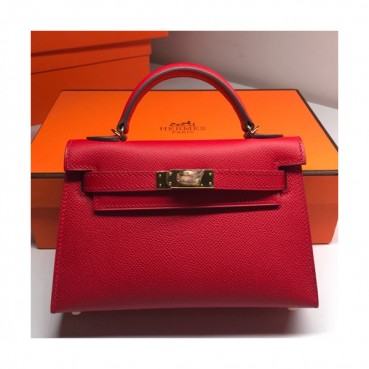 Hermes Mini Kelly 2 Epsom Leather Tote Shoulder Bag , - 에르메스 미니 켈리 2 엡송 레더 여성용 토트 숄더백 HERB0218,레드
