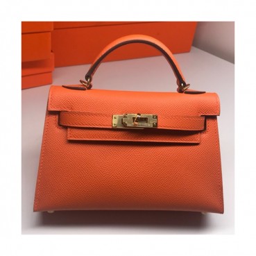 Hermes Mini Kelly 2 Leather Tote Shoulder Bag , - 에르메스 미니 켈리 2 레더 여성용 토트 숄더백 HERB0213,오렌지