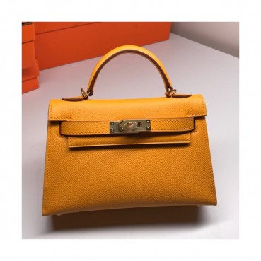 Hermes Mini Kelly 2 Leather Tote Shoulder Bag , - 에르메스 미니 켈리 2 레더 여성용 토트 숄더백 HERB0212,다크옐로우