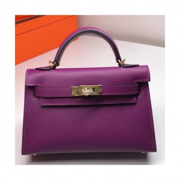 Hermes Mini Kelly 2 Leather Tote Shoulder Bag , - 에르메스 미니 켈리 2 레더 여성용 토트 숄더백 HERB0211,퍼플