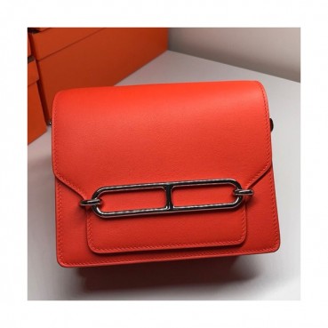 Hermes Roulis Swift Leather Shoulder Bag ,19cm - 에르메스 룰리스 스위프트 레더 여성용 숄더백 HERB0183,19cm,레드오렌지