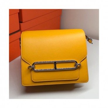 Hermes Roulis Swift Leather Shoulder Bag ,19cm - 에르메스 룰리스 스위프트 레더 여성용 숄더백 HERB0182,19cm,옐로우