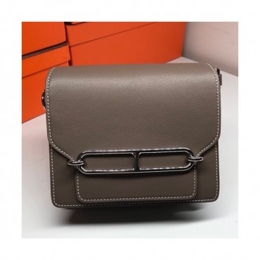 Hermes Roulis Swift Leather Shoulder Bag ,19cm - 에르메스 룰리스 스위프트 레더 여성용 숄더백 HERB0175,19cm,다크그레이