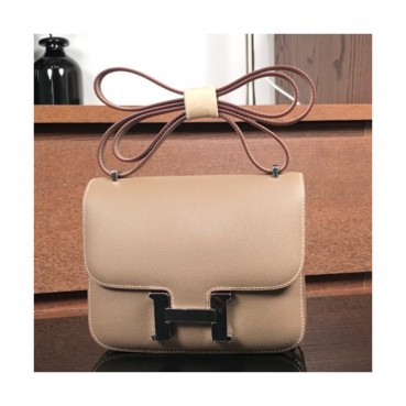 Hermes Constance Leather Shoulder Bag,19cm - 에르메스 콘스탄스 레더 여성용 숄더백 HERB0148, 19cm,그레이(은장)