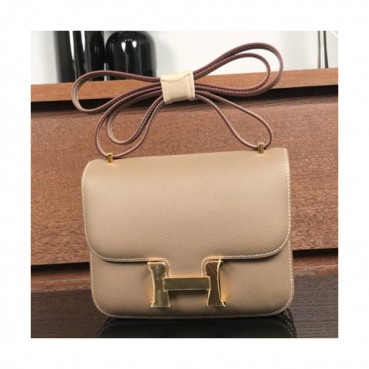 Hermes Constance Leather Shoulder Bag,19cm - 에르메스 콘스탄스 레더 여성용 숄더백 HERB0147, 19cm,그레이(금장)