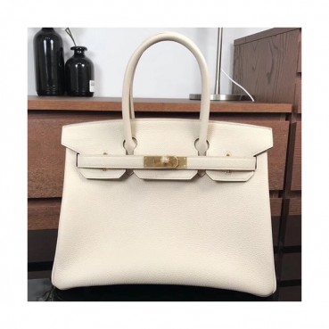 Hermes Birkin Togo Leather Tote Shoulder Bag ,30cm - 에르메스 버킨 토고 레더 여성용 토트 숄더백 HERB0125,30cm,크림