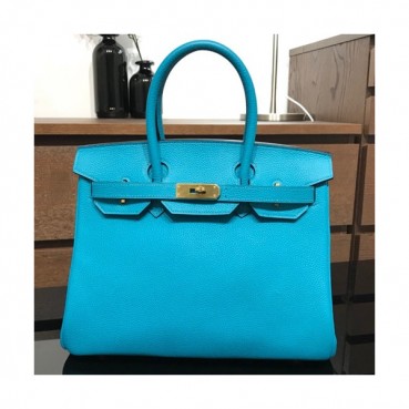 Hermes Birkin Togo Leather Tote Shoulder Bag ,30cm - 에르메스 버킨 토고 레더  여성용 토트 숄더백 HERB0115,30cm,블루
