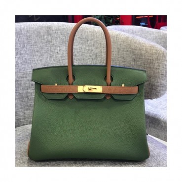 Hermes Birkin Togo Leather Tote Shoulder Bag ,30cm - 에르메스 버킨 토고 레더 여성용 토트 숄더백 HERB0113,30cm,올리브