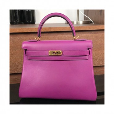 Hermes Kelly Swift Leather Tote Shoulder Bag ,28cm - 에르메스 켈리 스위프트 레더 여성용 토트 숄더백 HERB0095,28cm,퍼플