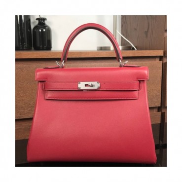 Hermes Kelly Swift Leather Tote Shoulder Bag ,28cm - 에르메스 켈리 스위프트 레더 여성용 토트 숄더백 HERB0092,28cm,레드