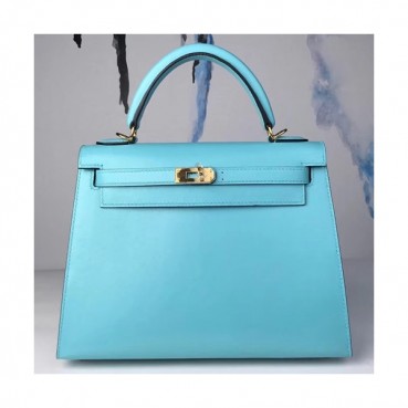 Hermes Kelly Calf Skin Tote Shoulder Bag ,25cm - 에르메스 켈리 카프스킨 여성용 토트 숄더백 HERB0090,25cm,스카이블루