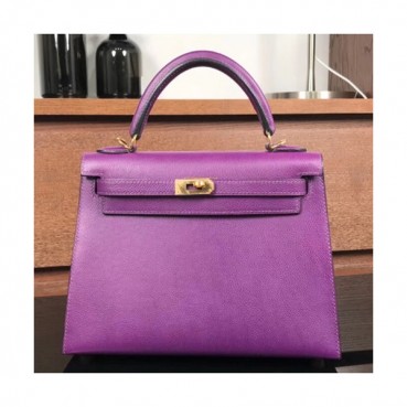 Hermes Kelly Ever Color Leather Tote Shoulder Bag ,25cm - 에르메스 켈리 에버컬러 레더 여성용 토트 숄더백 HERB0087,25cm,퍼플