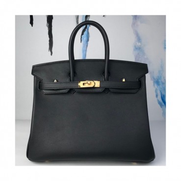 Hermes Birkin Swift Leather Tote Shoulder Bag ,25cm - 에르메스 버킨 스위프트 레더 여성용 토트 숄더백 HERB0079,25cm,블랙