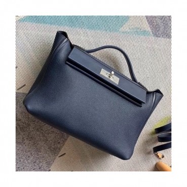 Hermes Kelly 2424 Togo Leather Tote Shoulder Bag ,29cm - 에르메스 켈리2424 토고 레더 여성용 토트 숄더백 HERB0073,29cm,네이비