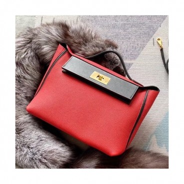 Hermes Kelly 2424 Togo Leather Tote Shoulder Bag ,29cm - 에르메스 켈리2424 토고 레더 여성용 토트 숄더백 HERB0070,29cm,레드
