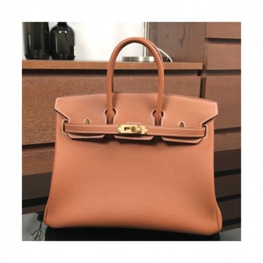 Hermes Birkin Togo Leather Tote Shoulder Bag ,25cm - 에르메스 버킨 토고 레더 여성용 토트 숄더백 HERB0044,25cm,연브라운