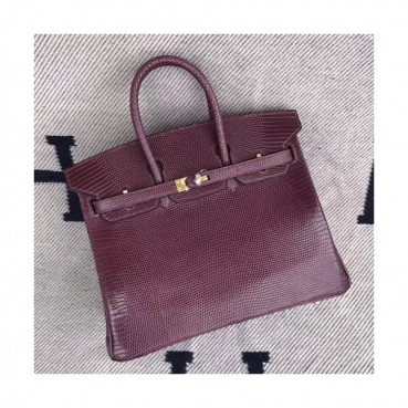 Hermes Birkin Lizard Leather Tote Shoulder Bag ,25cm - 에르메스 버킨 리저드 레더 여성용 토트 숄더백 HERB0031,퍼플,25cm