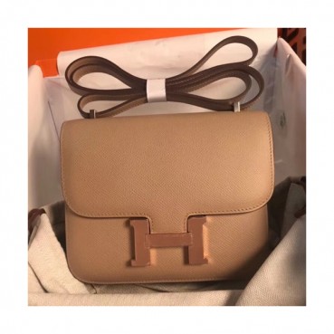 Hermes Constance Leather Shoulder Bag,19cm - 에르메스 콘스탄스 레더 여성용 숄더백 HERB0010, 19cm,다크베이지