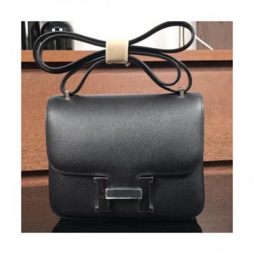 Hermes Constance Leather Shoulder Bag,19cm - 에르메스 콘스탄스 레더 여성용 숄더백 HERB0009, 19cm,블랙