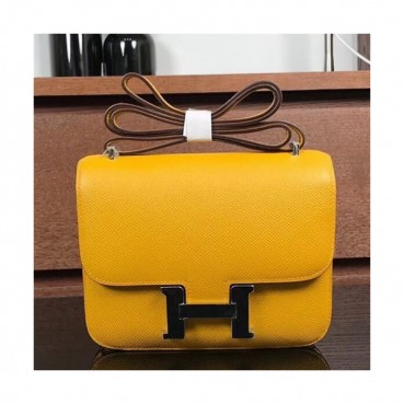 Hermes Constance Leather Shoulder Bag,19cm - 에르메스 콘스탄스 레더 여성용 숄더백 HERB0008, 19cm,옐로우