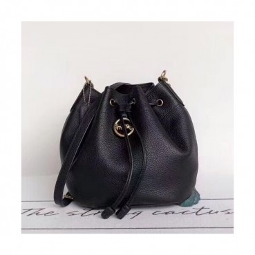 Coach Leather Bucket Shoulder Bag,20cm - 코치 레더 버킷 숄더백 COAB0204,20cm,블랙