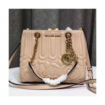 Michael Kors 2018 Leather Chain Tote Shoulder Bag, 26CM - 마이클 코어스 2018 레더 체인 토트 숄더백 ,MKB0249, 26CM,연핑크