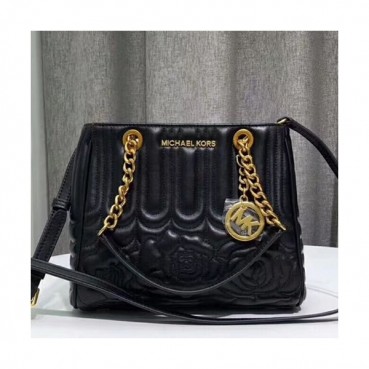 Michael Kors 2018 Leather Chain Tote Shoulder Bag, 26CM - 마이클 코어스 2018 레더 체인 토트 숄더백 ,MKB0248, 26CM,블랙