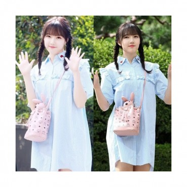 MCM Visetos Leather Shoulder Bag,18cm - 엠씨엠 여성용 비세토스 레더 숄더백 MCMB0094, 18cm,핑크 